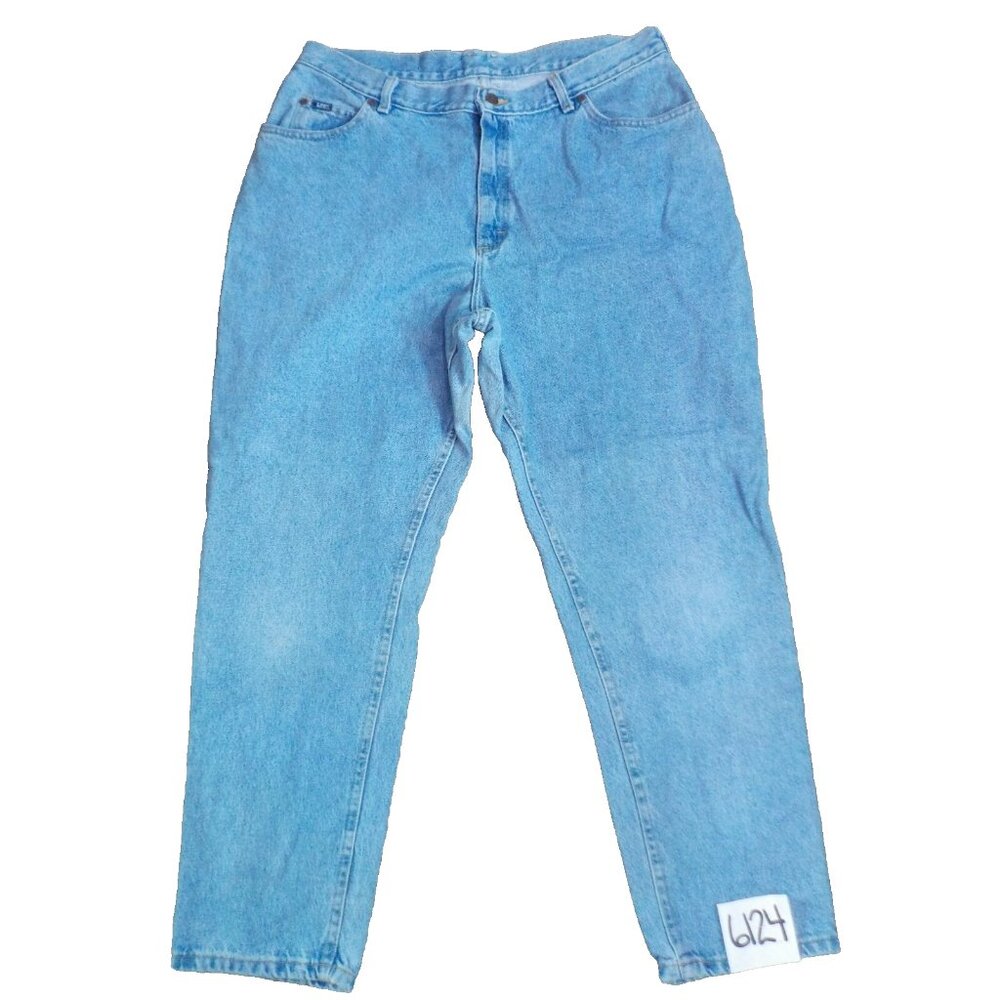 Vintage Lee Blue Denim Tapered Union Made USA Women Size 20W Med (36x30)